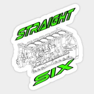 Engine Block Straight 6 (Green) Sticker